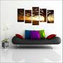 Imagem de Quadro Decorativo Árvore Sol Paisagens Natureza Decorações Salas 5 peças Moldura