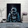 Imagem de Quadro Decorativo Astronauta Borboletas 33X24 C/Vidro Preta