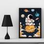 Imagem de Quadro Decorativo Astronauta Meditando 45x34cm - com vidro