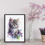 Imagem de Quadro Decorativo Baby Cat 45x34cm - Madeira Branca