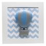 Imagem de Quadro Decorativo Balão Chevron Azul Quarto Bebê Infantil Menino