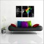 Imagem de Quadro Decorativo Banda Pink Floyd Quartos e Salas Decorações 3 peças Com Moldura