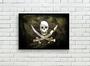 Imagem de Quadro Decorativo Bandeira Pirata Caveira Casa Salas Lojas Escritório Quartos Com Moldura RC025