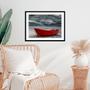 Imagem de Quadro Decorativo Barco Vermelho Inclui Moldura 60x45