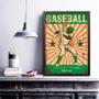 Imagem de Quadro Decorativo Baseball Retrô 33X24Cm - Com Vidro