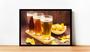 Imagem de Quadro Decorativo Bebidas Chope Cervejas Choperias Pub Bares Lanchonetes Com Moldura RC061