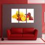 Imagem de Quadro Decorativo Bebidas Suco Frutas Restaurantes Gourmet Com 3 peças Com Moldura