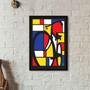 Imagem de Quadro Decorativo Bicicleta Mondrian 45X34 C/Vidro - Preta