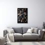 Imagem de Quadro Decorativo Blocos Tons Terrosos Modelo Contemporâneo com 1 Tela Cm ou Cm de Parede para Quart Preto