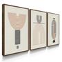 Imagem de Quadro Decorativo Boho Linhas Geométrica Com Moldura 