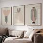 Imagem de Quadro Decorativo Boho Linhas Geométrica Com Moldura 