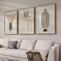 Imagem de Quadro Decorativo Boho Linhas Geométrica Com Moldura 