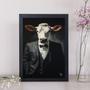 Imagem de Quadro Decorativo Boi Elegante 45x34cm - com vidro