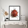 Imagem de Quadro Decorativo Bola De Basquete 3D 33X24Cm - Com Vidro