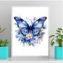 Imagem de Quadro Decorativo Borboleta Azul Aquarela 33x24cm