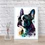 Imagem de Quadro Decorativo Boston Terrier Aquarela 24x18cm - com vidro