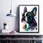 Imagem de Quadro Decorativo Boston Terrier Aquarela 45x34cm