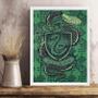 Imagem de Quadro Decorativo Brasão Slytherin 33X24Cm - Com Vidro