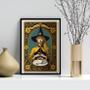 Imagem de Quadro Decorativo Bruxa Com Café 24X18Cm - Com Vidro