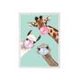 Imagem de Quadro Decorativo Bubble Gum Animals 33X24 C/Vidro - Preta