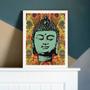 Imagem de Quadro Decorativo Cabeça Buda 24x18cm - com vidro