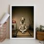 Imagem de Quadro Decorativo Cachorro Meditando 24X18Cm - Com Vidro