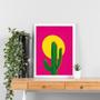Quadro Decorativo Cacto Pink 45X34Cm - Quadros On-Line Imagem de Quadro Decorativo Cacto Pink 45X34Cm