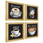 Imagem de Quadro Decorativo Café Expresso Padaria Cozinha 12x12cm 4 un