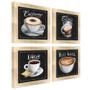 Imagem de Quadro Decorativo Café Expresso Padaria Cozinha 12x12cm 4 un