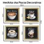 Imagem de Quadro Decorativo Café Expresso Padaria Cozinha 12x12cm 4 un