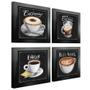 Imagem de Quadro Decorativo Café Expresso Padaria Cozinha 12x12cm 4 un