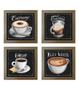 Imagem de Quadro Decorativo Café Expresso Padaria Cozinha 12x12cm 4 un