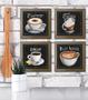 Imagem de Quadro Decorativo Café Expresso Padaria Cozinha 12x12cm 4 un