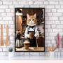 Imagem de Quadro Decorativo Café Gatinho Barista 24x18cm - com vidro