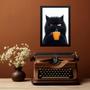 Imagem de Quadro Decorativo Café Gato Mal-Humorado 24x18cm - com vidro