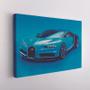 Imagem de Quadro Decorativo Canvas Carro Azul Preto Esportivo 75x50cm