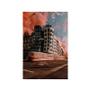 Imagem de Quadro Decorativo Canvas Cidade Abstrata Industrial Laranja