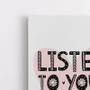 Imagem de Quadro Decorativo Canvas Escute O Seu Coração Rosa Branco