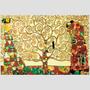 Imagem de Quadro Decorativo Canvas Klimt  -  Árvore Da Vida 63X42Cm Moldura Preta 