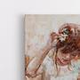 Imagem de Quadro Decorativo Canvas Menina Rosa Efeito Pintura 3D Sala