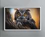 Imagem de Quadro Decorativo Canvas Moldura Filete Ave Coruja Natureza Animais