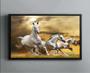 Imagem de Quadro Decorativo Canvas Premium Com Filete Animais Cavalo Branco Cavalos