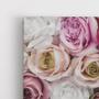 Imagem de Quadro Decorativo Canvas Rosas Degrade Branco Rosa 75x50cm