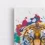 Imagem de Quadro Decorativo Canvas Tigre Bengala Colorido Splash Tinta