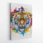 Imagem de Quadro Decorativo Canvas Tigre Bengala Colorido Splash Tinta