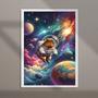 Imagem de Quadro Decorativo Capivara Astronauta 45x34cm - com vidro