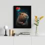 Imagem de Quadro Decorativo Capivara Com Coração 33x24cm - com vidro