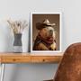 Imagem de Quadro Decorativo Capivara Cowboy 24x18cm - com vidro