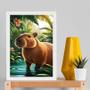 Imagem de Quadro Decorativo Capivara Tropical 24x18cm - com vidro