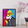 Imagem de Quadro Decorativo Caricatura Freud 45X34Cm - Com Vidro Preta